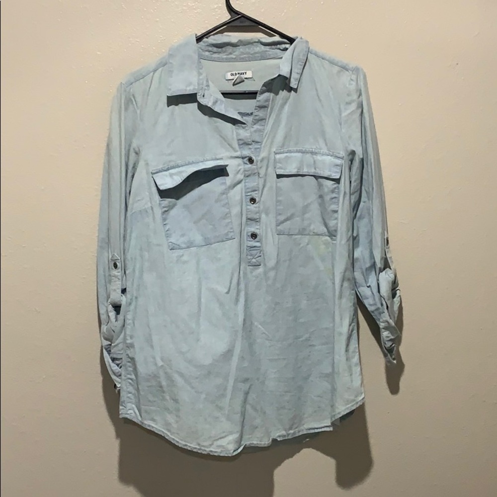 Old Navy Jean shirt half button down
